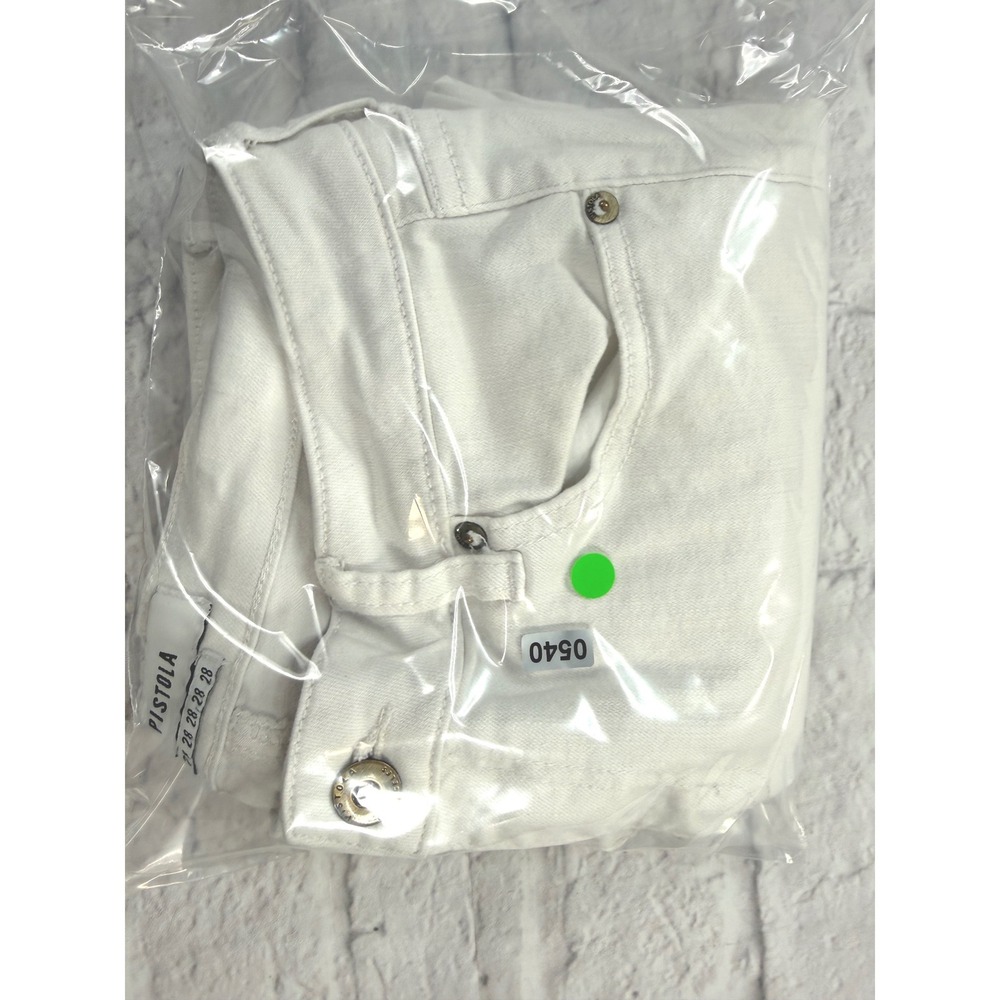 Pistola Jeans Womens 28 White Excellent Tapered Stretch Denim P6822FTN-SLO - Picture 7 of 7
